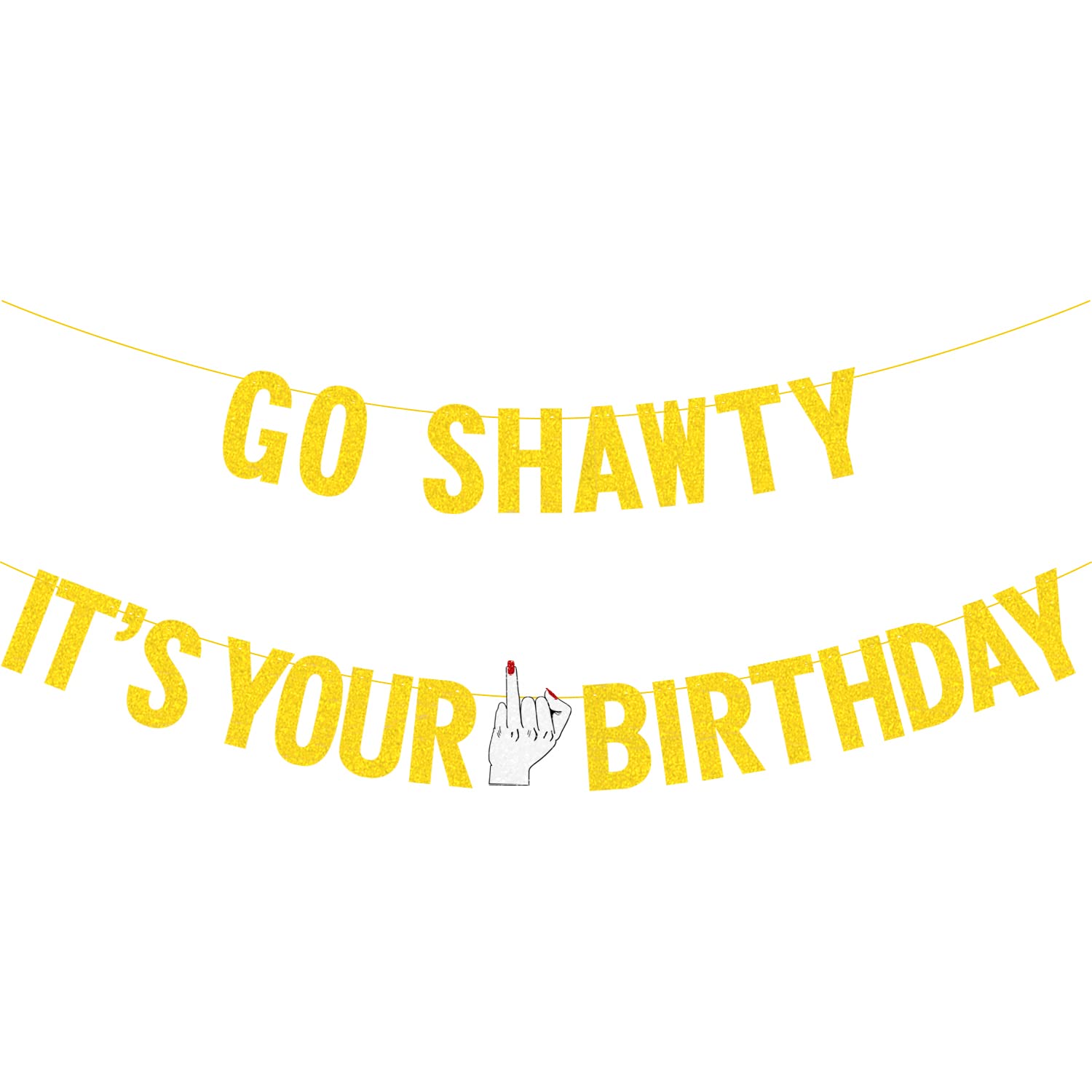 Go Shawty It's Your Birthday Banner – Hip Hop Party Deko, 1,4m Lang, Fertig Montiert (Silber)