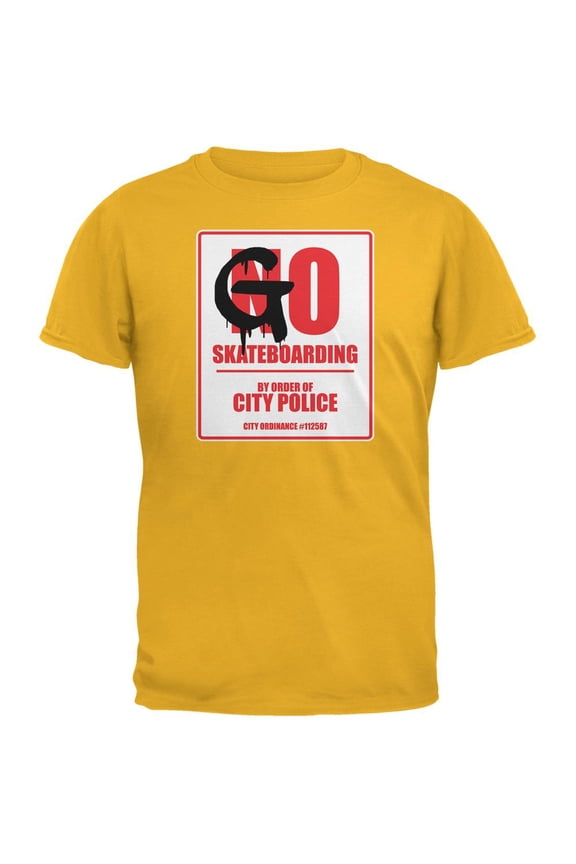 Go Skateboarding Gold Adult T-Shirt - X-Large