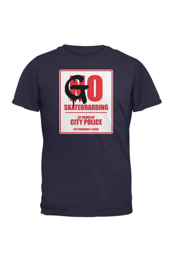 Go Skateboarding Navy Adult T-Shirt - Small