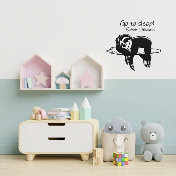 Go To Sleep Sweet Dreams - Good Night Quotes Cute Night Cloud Silhouette Vinyl Design Wall Sticker Art Decal Boys Girls Kids Room Bedroom Nursery KinderHome Decor Stickers Decoration Size (8x10 inch)