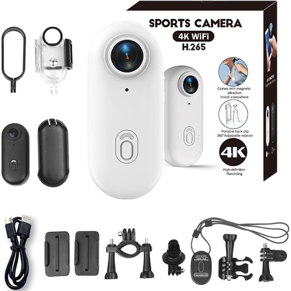 Go Snap Camera, Go Snap Body Cam, 1080P/4K Wearable Thumb Action Camera with 360° Spring Clip, 120° Wide Angle, Hands-Free POV Recording (1080P-Black)