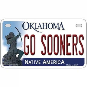 Go Sooners Novelty Metal License Plate 7" x 4" Motorcycle (MP)