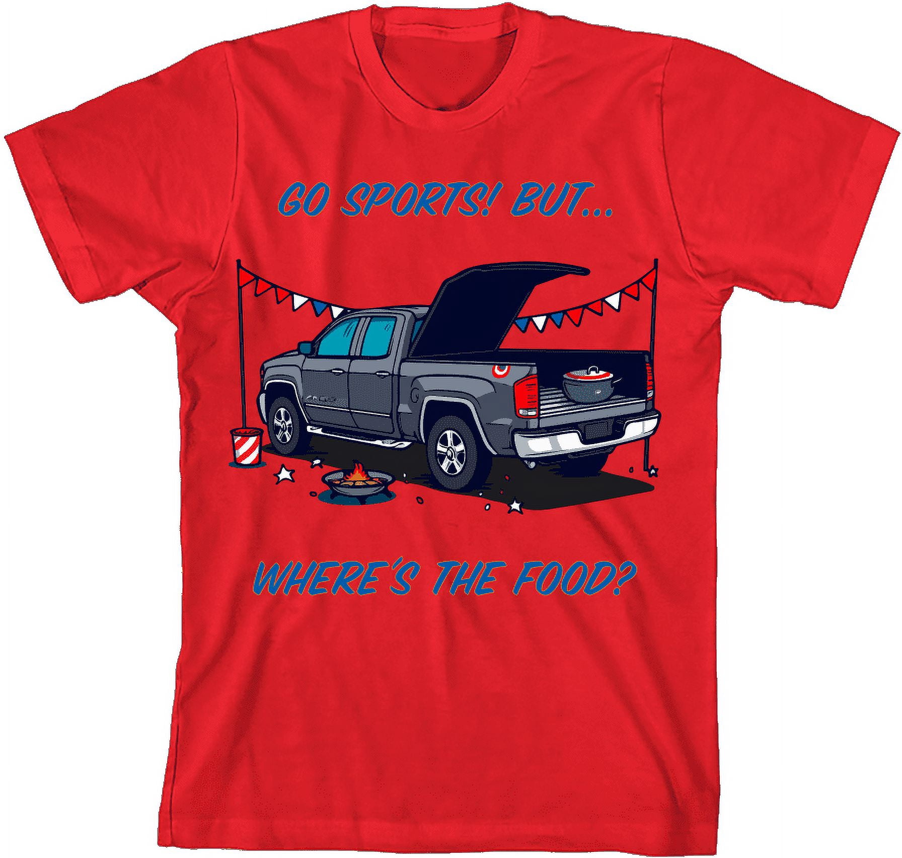 Go Sports! But Where's the Food? Kids Red Crew Neck Short Sleeve Tee ...