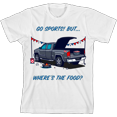 thumbnail image 1 of Go Sports! But Where's the Food? Kids White Crew Neck Short Sleeve Tee-Medium, 1 of 2