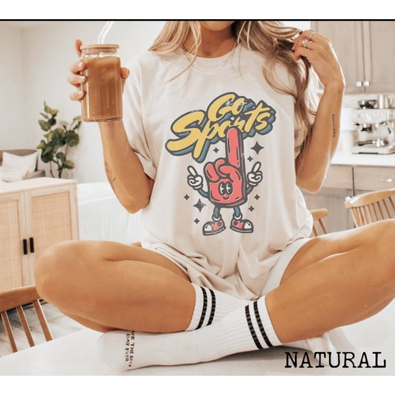 Go Sports Retro Baseball Mom Football Mama Soccer Mom Girlfriend Shirt Game Day Oversized T-Shirt