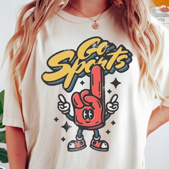 Go Sports Retro TShirt Distressed Sports Shirt Baseball Tee Trendy Graphic Tee