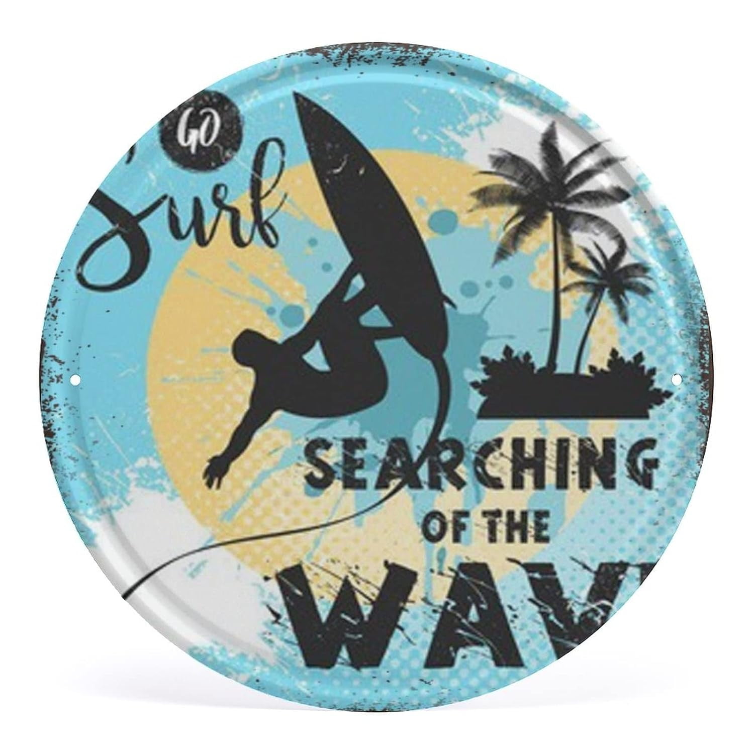 Go Surf SEARCHING OF THE WAVE Round Vintage Metal Tin Signs Animal ...