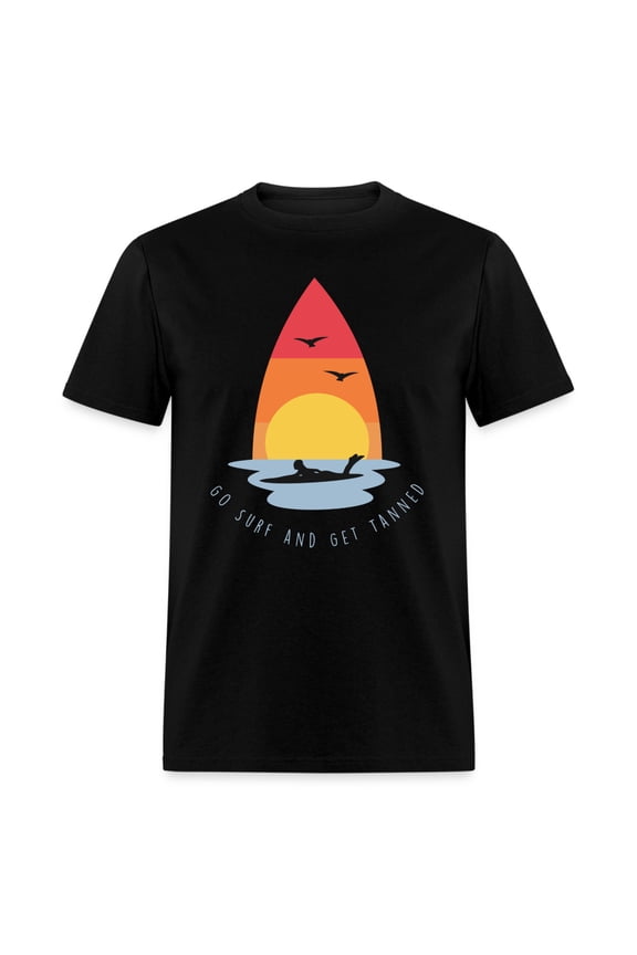 Go Surf and Get Tanned shirt Surfboard Surfing Sunset T-Shirt Size S-6XL