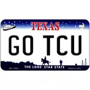 Go TCU Novelty Metal License Plate 7" x 4" Motorcycle (MP)