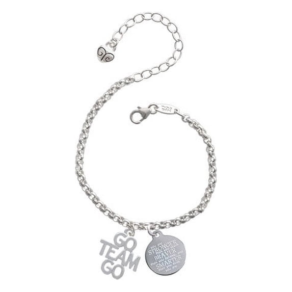 Go Team Go Stronger Braver Smarter Engraved Bracelet