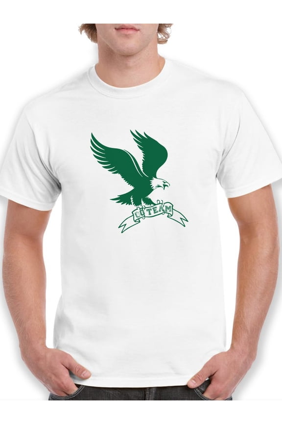 Go Team Green Eagle Graphic Men White T-Shirt, Male Medium
