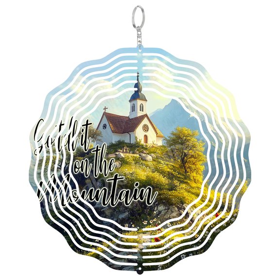 Go Tell It On The Mountain Wind Spinner Metal Outdoor Decor Christian Landscape Art Vibrant Multi-color