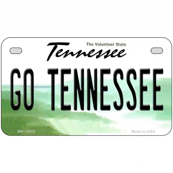 Go Tennessee Novelty Metal License Plate 7" x 4" Motorcycle (MP)