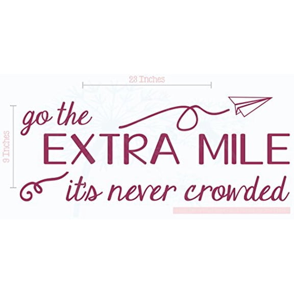 Go The Extra Mile Inspirational Vinyl Letters Art Wall Decals Decor Quote 23x9-Inch Berry