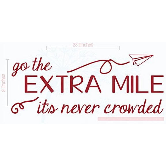 Go The Extra Mile Inspirational Vinyl Letters Art Wall Decals Decor Quote 23x9-Inch Red
