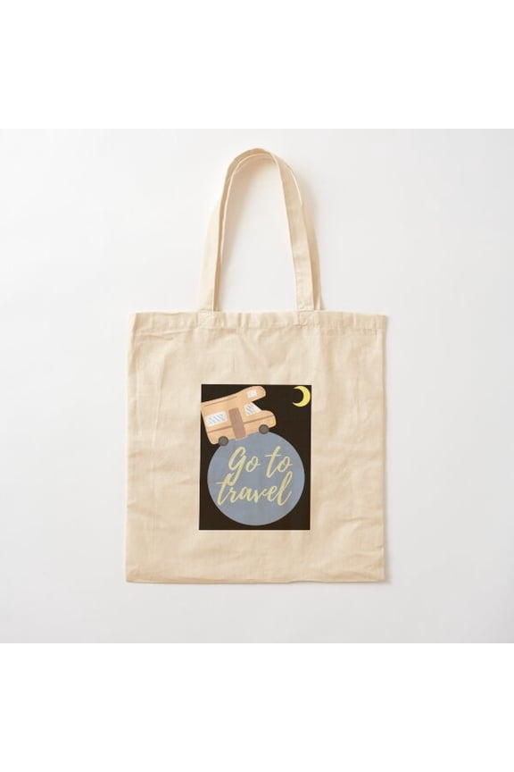 Go To Travel Canvas Canvas Tote Bags, Reusable Shopping Bag