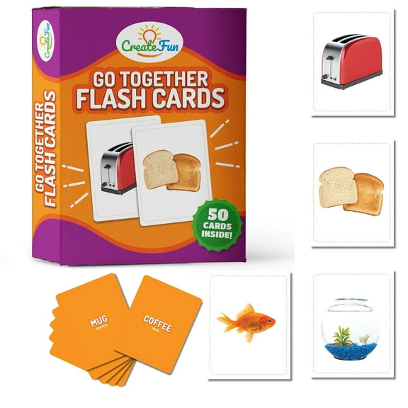 Go Together Flash Cards | 50 Matching Language Development Educational Photo Cards | with 7 Starter Learning Games | for Parents, The Classroom, Speech Therapy Materials and Special Education Supplies