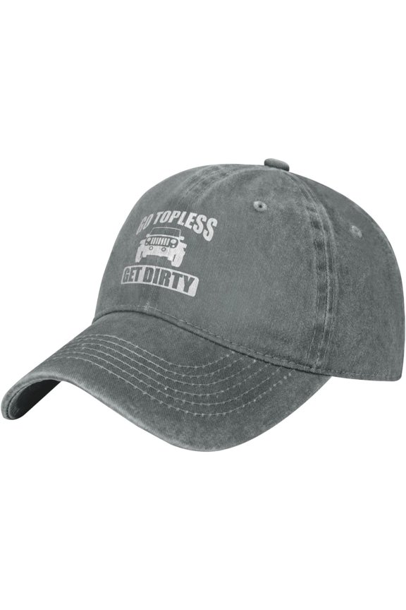 Go Topless Get Dirty Hat Baseball Cap Washed Dad Trucker Hat Cowboy Hat Black
