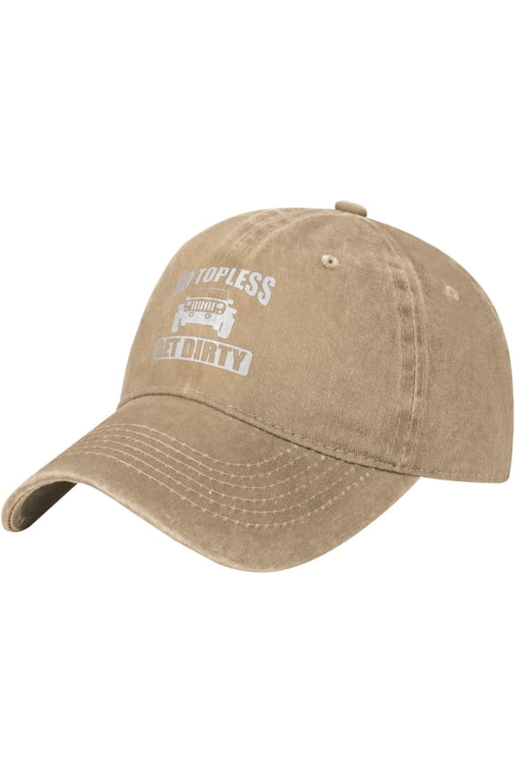 Go Topless Get Dirty Hat Baseball Cap Washed Dad Trucker Hat Cowboy Hat Black