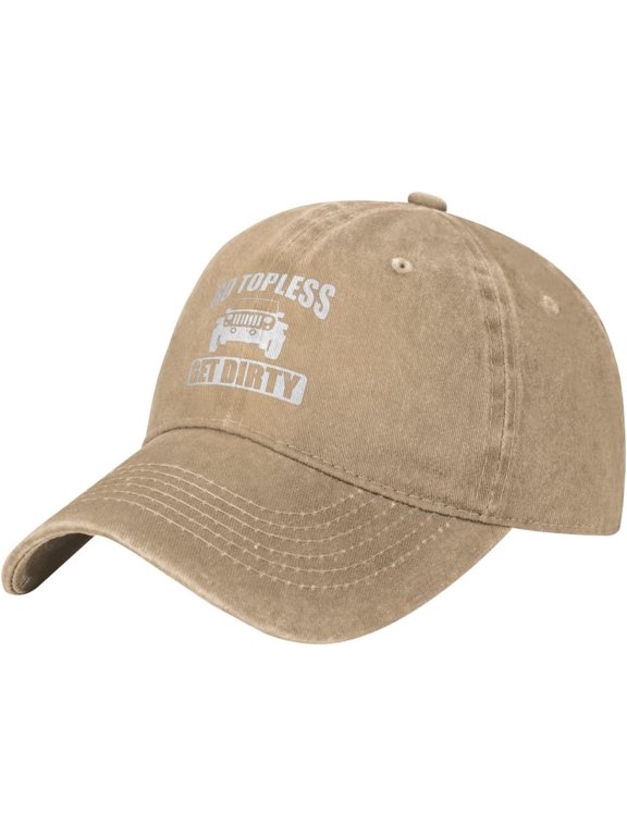Go Topless Get Dirty Hat Baseball Cap Washed Dad Trucker Hat Cowboy Hat Black