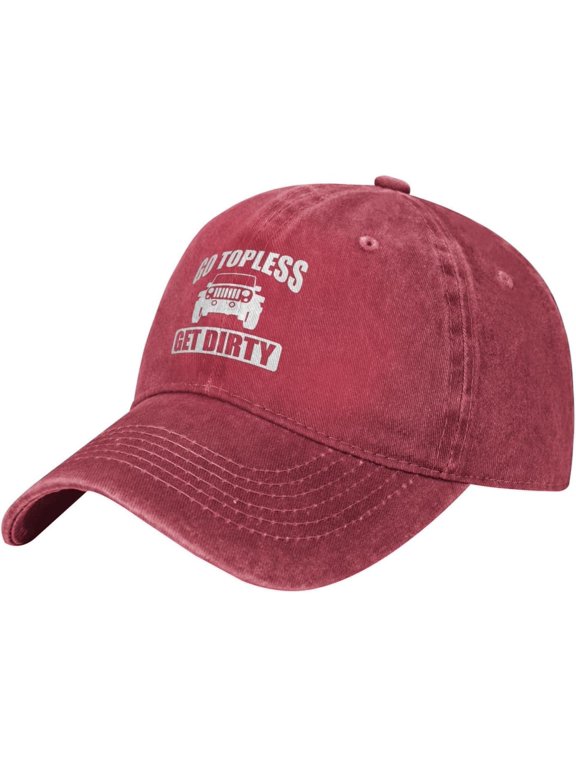 Go Topless Get Dirty Hat Baseball Cap Washed Dad Trucker Hat Cowboy Hat Black