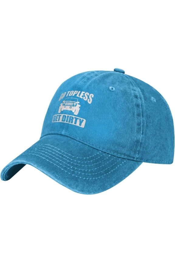 Go Topless Get Dirty Hat Baseball Cap Washed Dad Trucker Hat Cowboy Hat Black