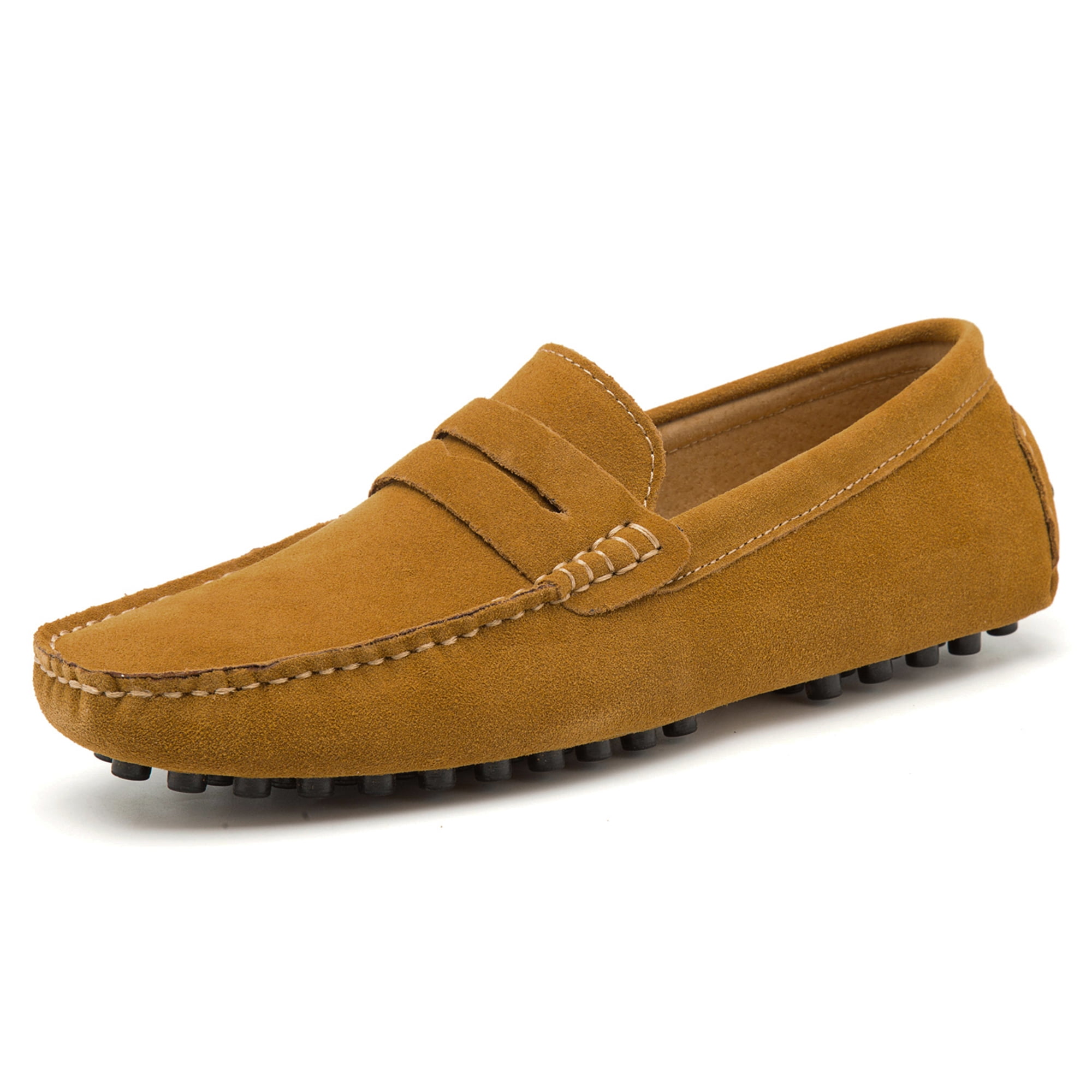 Men's Slip-On Suede Loafers with Logo Detail