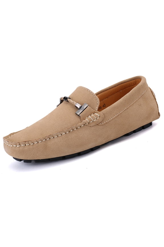 New Mens Casual Loafers Moccasins Slip On Driving Shoes Beige 7.5/40