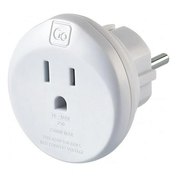 Go Travel DES-05563 USA-EU Adapter - White