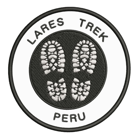 Go Trekking! At Lares Trek, Peru 3.5 Inch Iron Or Sew On Embroidered Fabric Badge Patch Hiking Trails Iconic Series