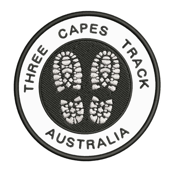 Go Trekking! At Three Capes Track, Australia 3.5 Inch Iron Or Sew On Embroidered Fabric Badge Patch Hiking Trails Iconic Series