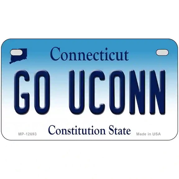 Go UConn Novelty Metal License Plate 7" x 4" Motorcycle (MP)