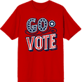 thumbnail image 1 of Go Vote! Adult Red Crew Neck Short Sleeve Tee-Small, 1 of 4