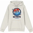 thumbnail image 1 of Go Vote Button! Adult Sand Long Sleeve Hoodie-Medium, 1 of 3