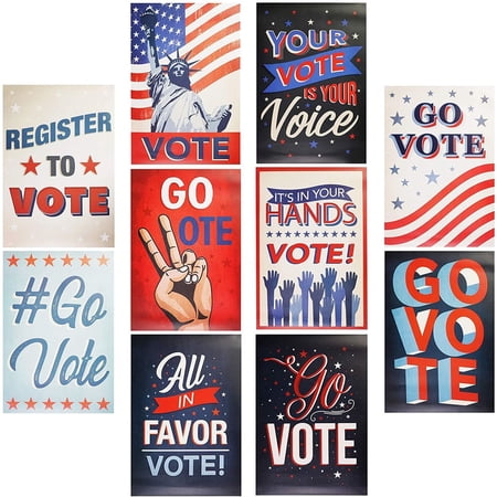 Go Vote, Patriotic Election Day Posters (13 x 19 In, 10 Pack)