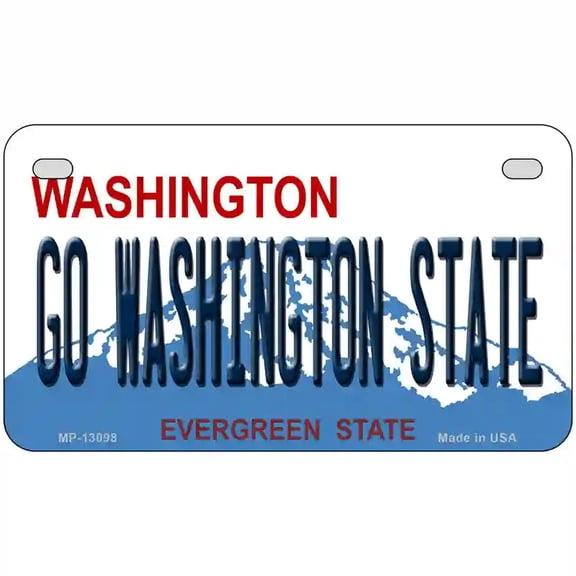 Go Washington State Novelty Metal License Plate 7" x 4" Motorcycle (MP)
