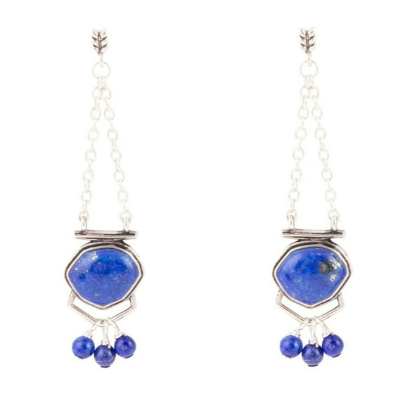 Go West Blue Lapis and Sterling Silver Drop Earrings