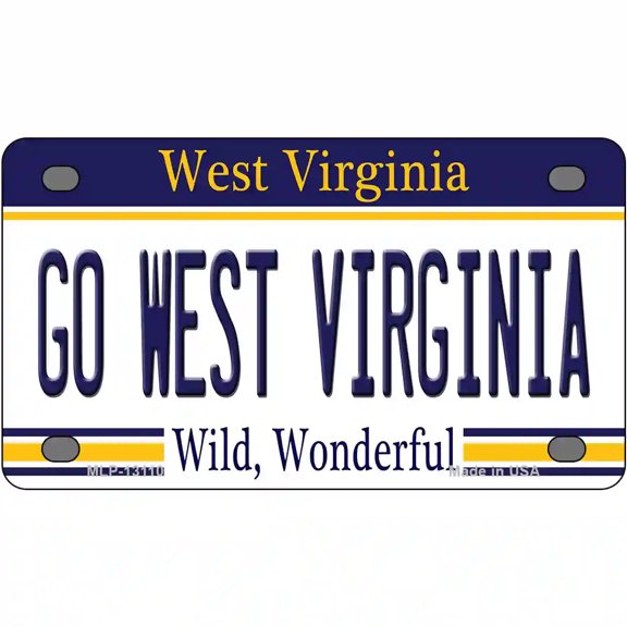Go West Virginia Novelty Metal License Plate 4" x 2.2" Mini