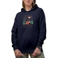 thumbnail image 1 of Go Where You Feel Most Alive, Bear in the Woods & Nature Adventure Art Merch Gift, Navy Blue Hooded Sweatshirt or Hoodie, Small, 1 of 5