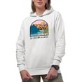 thumbnail image 1 of Go Wild for a While with Mountains, River, Nature, Travel & Adventure Themed Art Merch Gift, White Hooded Sweatshirt or Hoodie, Small, 1 of 5