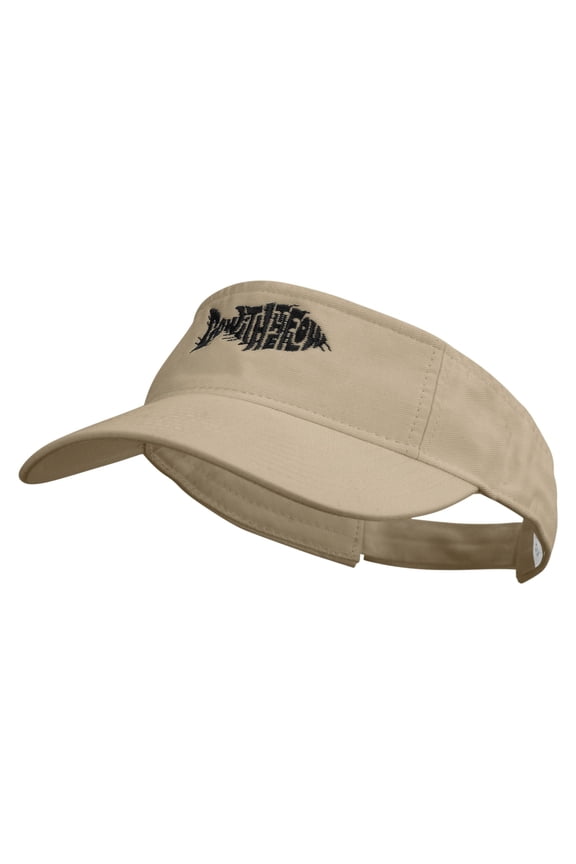 Go With The Flow Fish Embroidered Pro Style Cotton Twill Washed Visor - Khaki OSFM