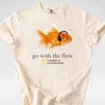 thumbnail image 1 of Go With The Flow Goldfish Shirt Vintage Nature Magazine Tee Streetwear Graphic T-Shirt 90s Style Graphic Tee, 1 of 4