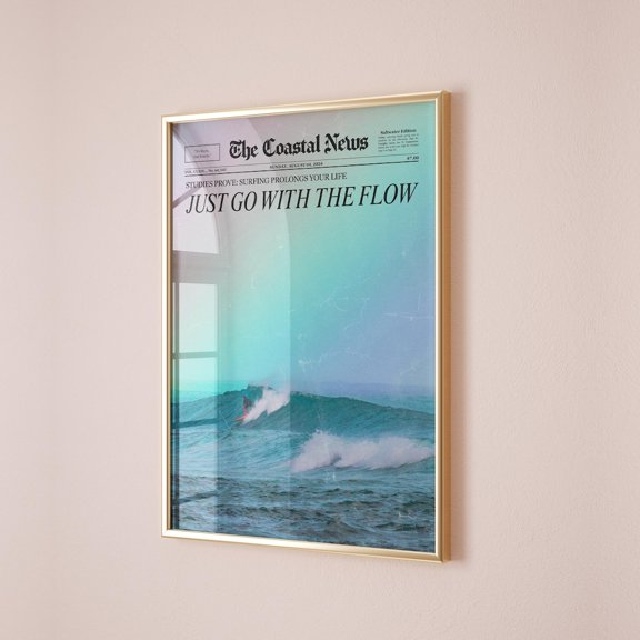 Go With The Flow Retro Surf Decor Wall Art
