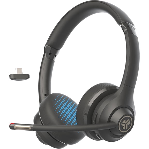 Go Work Gen 2 Wireless Headsets with Microphone - 55+ Playtime PC Bluetooth Headset and Multipoint Connect to Laptop Computer Mobile Wired or (Bluetooth USB Dongle) Headphones