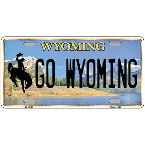 Go Wyoming Novelty Metal License Plate 24" x 12" Large