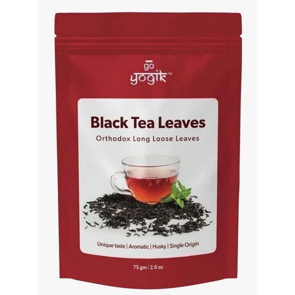 Go-Yogik Black Tea Leaves Long Loose, Organic, 2.6 Oz | From Farm in Hills of Himalaya near Darjeeling | Single Origin