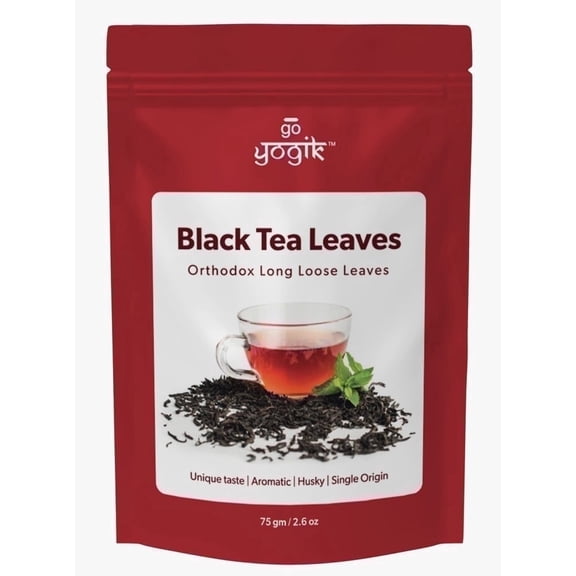 Go-Yogik Black Tea Leaves Long Loose, Organic, 2.6 Oz | From Farm in Hills of Himalaya near Darjeeling | Single Origin