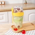 thumbnail image 1 of On the Go Yogurt Parfait Cups with Lids and Spoons, Reusable Dual-Layer Overnight Oats Container Built-in Dressing Container, Portable Cereal Cup for Breakfast Meal Prep, BPA-Free, 36oz, Yellow, 1 of 9