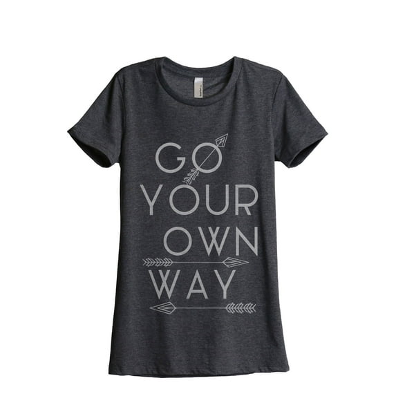 Go Your Own Way Women's Fashion Relaxed T-Shirt Tee Charcoal Grey X-Large