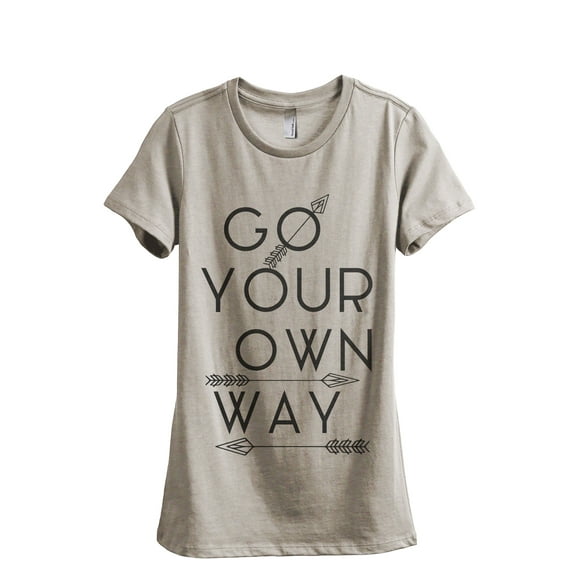 Go Your Own Way Women's Fashion Relaxed T-Shirt Tee Heather Tan 2X-Large